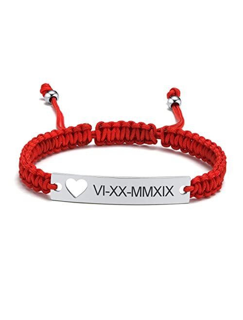 XUANPAI Personalized Handmade Braided Rope ID Plate Couples Bracelets for Women Men Friendship …