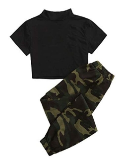 Women's 2 Piece Outfit Cami Top and Sweatpants Set with Pockets