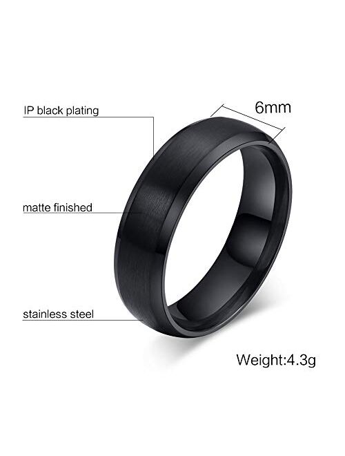 VNOX Customize Personalized 6MM/8MM Tungsten Carbide/Stainless Steel Simple Matte Brushed Finish Wedding Band Engagement Rings for Men Women,Size 5-14