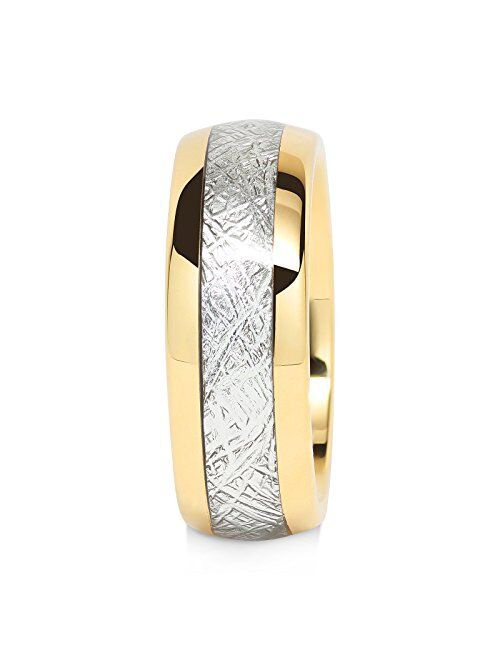 100S JEWELRY Mens Wedding Bands Tungsten Gold Rings Comfort Fit Imitated Meteorite Inlaid All Size 5-16 With Half sizes