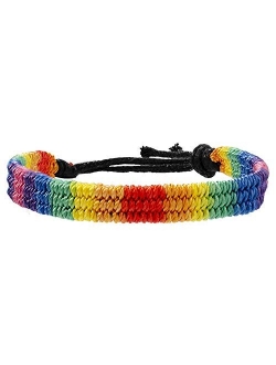 Nanafast Rainbow LGBT Pride Bracelet Handmade Braided Friendship String Bracelet for Gay & Lesbian LGBTQ Wristband Adjustable Size