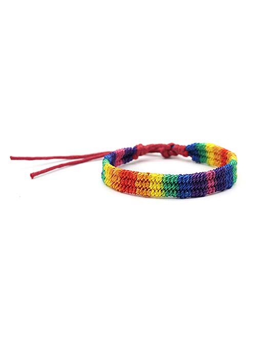 Nanafast Rainbow LGBT Pride Bracelet Handmade Braided Friendship String Bracelet for Gay & Lesbian LGBTQ Wristband Adjustable Size