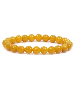 Amandastone Natural Gemstone 8mm Round Beads Stretch Bracelet 7 Inch