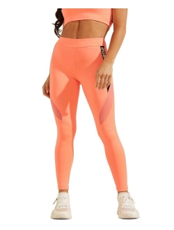 Logo Mesh-Trim Leggings