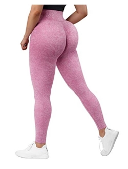 Womens High Waisted Seamless Ribbed Leggings Soft Slimming Yoga Pants