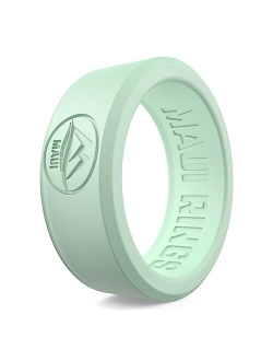 MAUI RINGS Silicone Wedding Ring for Men Solid Style Engagement Rings Silicone Wedding Band for Men Mens Ring Men Wedding Band Safe Ring for Athletes Sport Gym