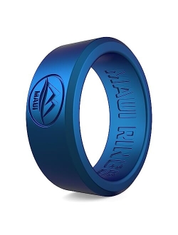 MAUI RINGS Silicone Wedding Ring for Men Solid Style Engagement Rings Silicone Wedding Band for Men Mens Ring Men Wedding Band Safe Ring for Athletes Sport Gym