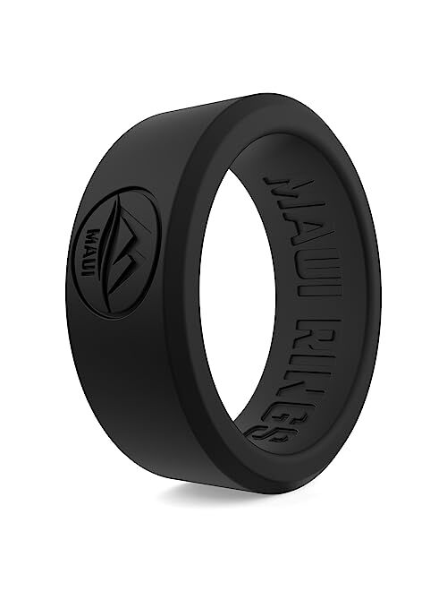 MAUI RINGS Silicone Wedding Ring for Men Solid Style Engagement Rings Silicone Wedding Band for Men Mens Ring Men Wedding Band Safe Ring for Athletes Sport Gym