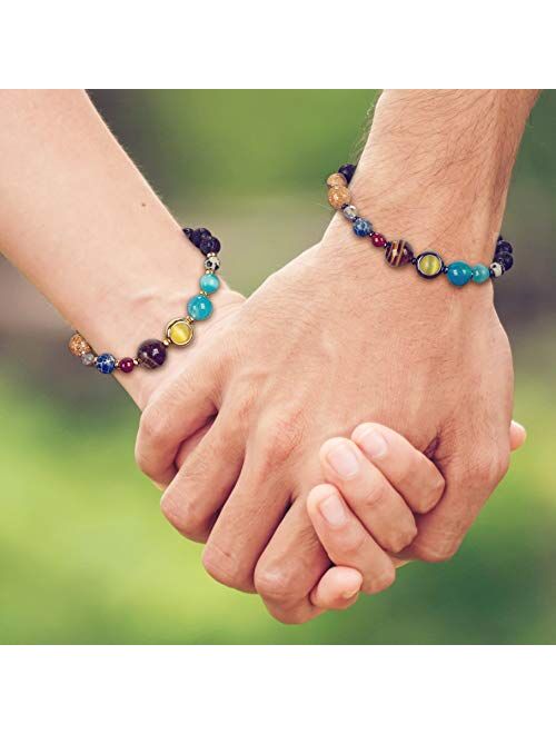 SPUNKYsoul New! His and Hers Couple Circle Distance Universe Bracelets Collection