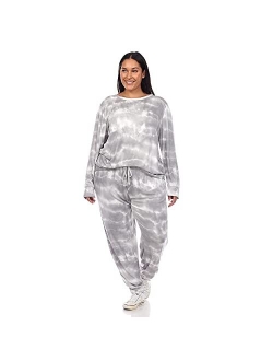 Plus Size White Mark Two-Piece Lounge Set