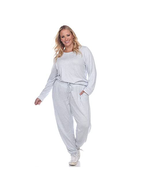 Plus Size White Mark Two-Piece Lounge Set