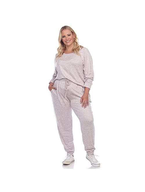 Plus Size White Mark Two-Piece Lounge Set