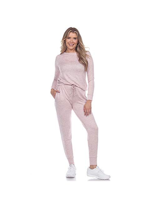 Women's White Mark 2-Piece Top & Bottoms Pajama Set