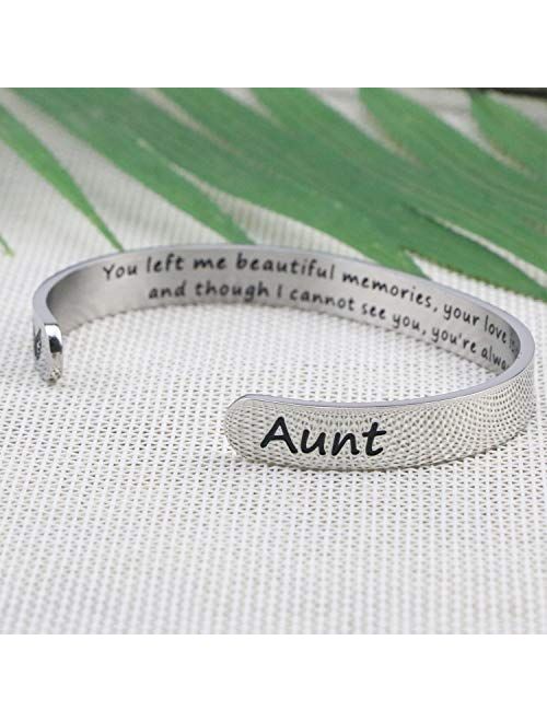 Joycuff In Memory of Mom Dad Memorial Gifts for Loss of Mother Dad Grandma Grandpa Hushband Brother Sister loss of loved one Memorial Bracelet Grief Jewelry Sympathy Cuff