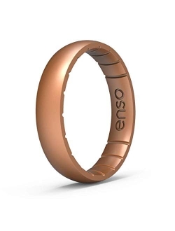 Enso Rings Thin Elements Silicone Ring Infused with Precious Elements – Stackable Wedding Engagement Band – 4.3mm Wide, 1.75mm Thick