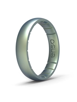 Enso Rings Thin Elements Silicone Ring Infused with Precious Elements – Stackable Wedding Engagement Band – 4.3mm Wide, 1.75mm Thick