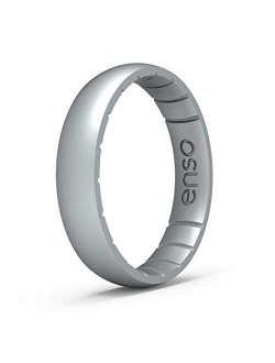 Enso Rings Thin Elements Silicone Ring Infused with Precious Elements – Stackable Wedding Engagement Band – 4.3mm Wide, 1.75mm Thick