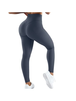 Women Cross Waist Butt Lifting Leggings with Pockets High Waisted Workout Yoga Pants