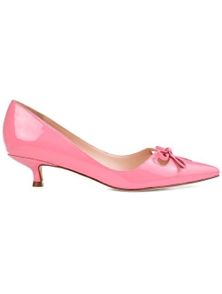 Womens Cut-Out Bow Kitten Heel Pump