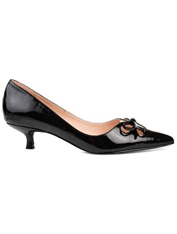 Womens Cut-Out Bow Kitten Heel Pump