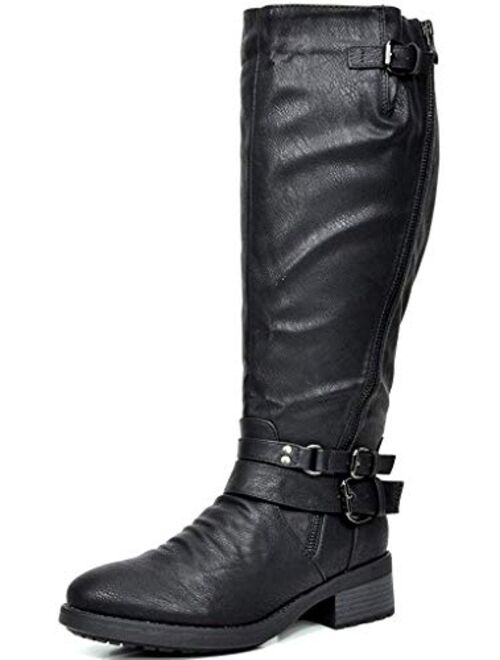 DREAM PAIRS Women's Knee High Riding Boots Wide Calf