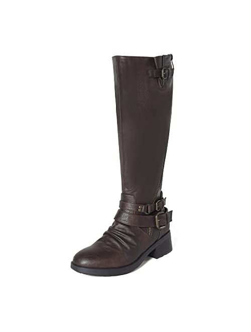 DREAM PAIRS Women's Knee High Riding Boots Wide Calf