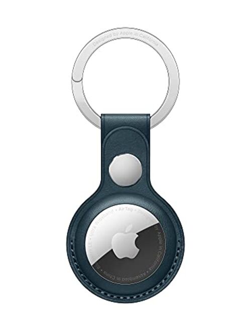 Apple AirTag Leather Key Ring - Saddle Brown