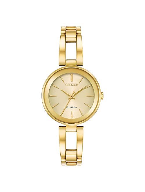 Citizen Eco-Drive Gold-Tone Axiom Quartz Womens Watch, Stainless Steel, (Model: EM0638-50P)