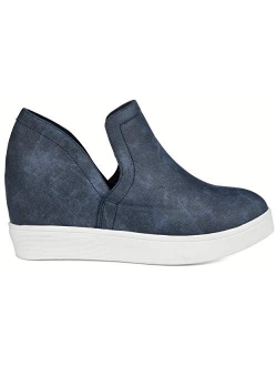 Womens Side Cut-Out Sneaker Wedge