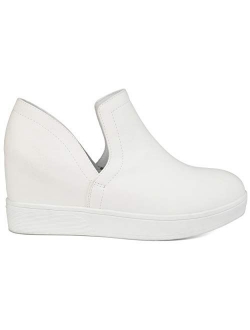 Womens Side Cut-Out Sneaker Wedge