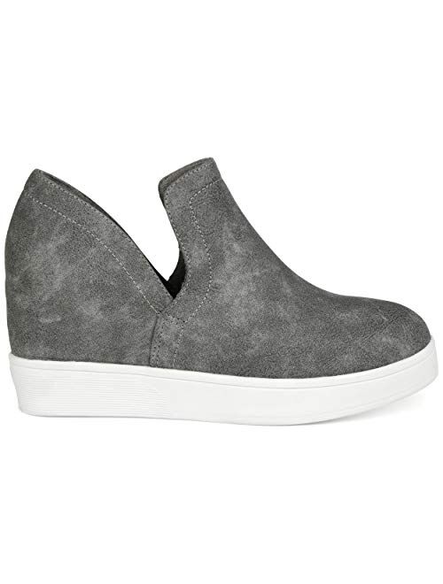 Brinley Co. Womens Side Cut-Out Sneaker Wedge