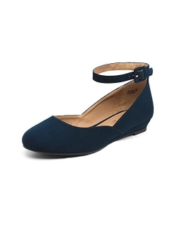 Women's Revona Low Wedge Ankle Strap Flats Shoes