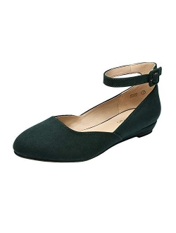 Women's Revona Low Wedge Ankle Strap Flats Shoes