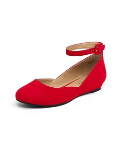 Women's Revona Low Wedge Ankle Strap Flats Shoes