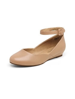 Women's Revona Low Wedge Ankle Strap Flats Shoes