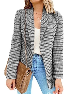 Sidefeel Women Casual Blazers Open Front 3/4 Sleeve Ruched Cardigan Work Office Suit Jacket