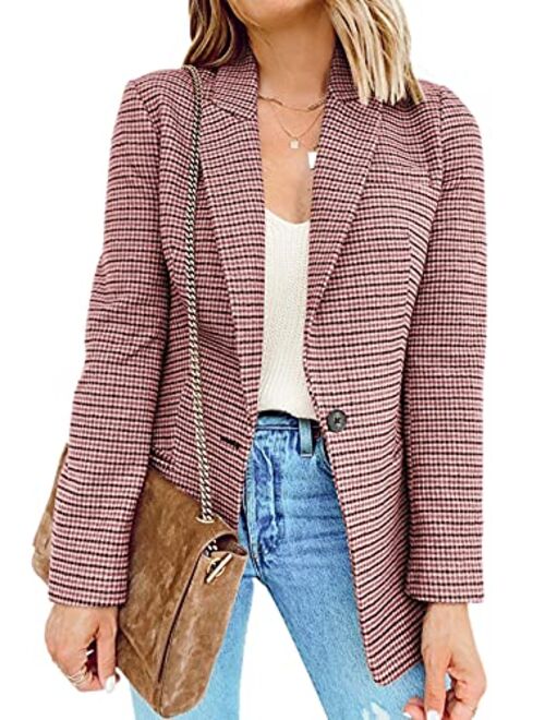 Sidefeel Women Casual Blazers Open Front 3/4 Sleeve Ruched Cardigan Work Office Suit Jacket