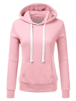 DOUBLJU Basic Lightweight Pullover Hoodie Sweatshirt for Women