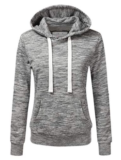 DOUBLJU Basic Lightweight Pullover Hoodie Sweatshirt for Women