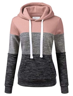 DOUBLJU Basic Lightweight Pullover Hoodie Sweatshirt for Women