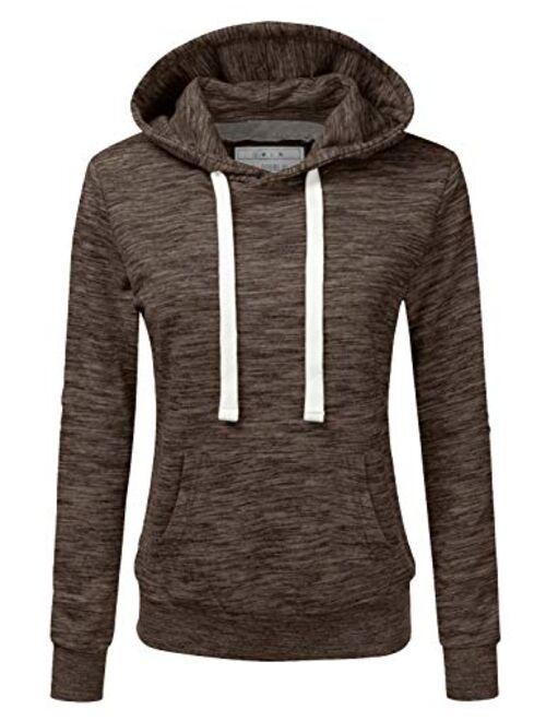 DOUBLJU Basic Lightweight Pullover Hoodie Sweatshirt for Women