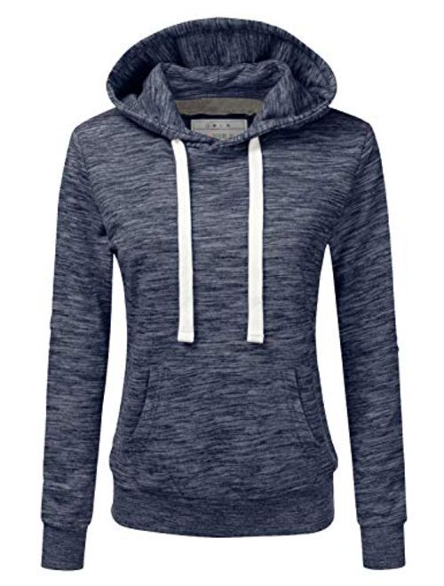 DOUBLJU Basic Lightweight Pullover Hoodie Sweatshirt for Women