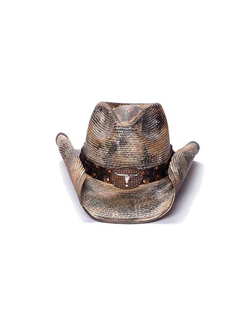 Stampede Hats Stampede ONE Size FITS Most Hat -Men's Glory Rider Rolled Up Western Hat with Longhorn