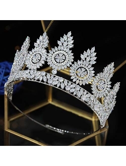 Jorsnovs Cubic Zirconia Silver and Gold Wedding Bridal Tiaras and Crowns CZ Pageant Headpieces Birthday Party Prom Hair Accessories