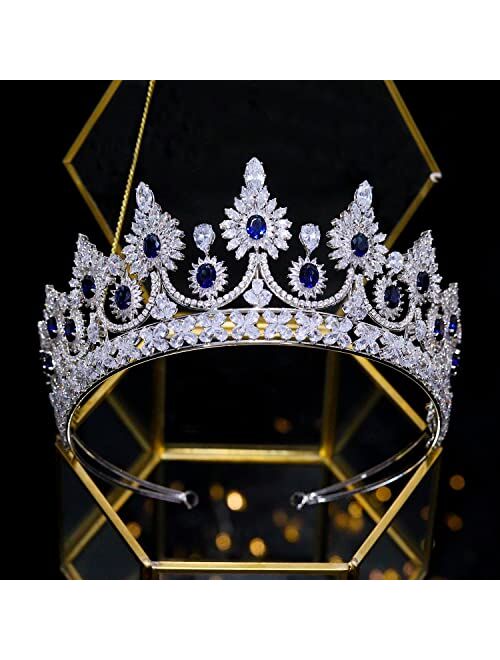 Jorsnovs Cubic Zirconia Silver and Gold Wedding Bridal Tiaras and Crowns CZ Pageant Headpieces Birthday Party Prom Hair Accessories