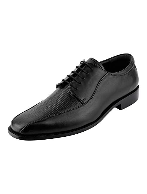 Liberty Zeno LIBERTYZENO Oxford Dress Shoes for Men Genuine Leather Knitted Print Lace Up Formal Business Shoes