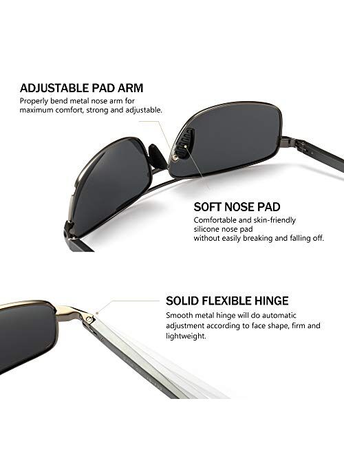 SUNGAIT Ultra Lightweight Rectangular Polarized Sunglasses UV400 Protection