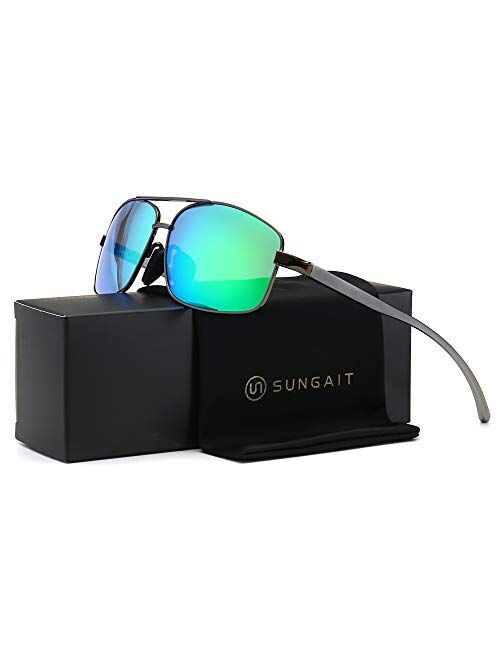 SUNGAIT Ultra Lightweight Rectangular Polarized Sunglasses UV400 Protection