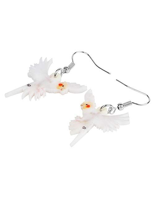 NEWEI Acrylic Flying Parrt Bird Dangle Earrings Big Long Drop For Women Sweet Animal Ornaments Jewelry Charm Gifts