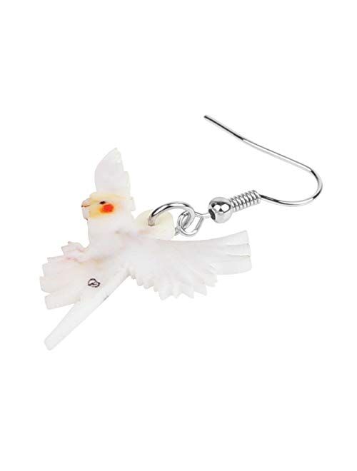 NEWEI Acrylic Flying Parrt Bird Dangle Earrings Big Long Drop For Women Sweet Animal Ornaments Jewelry Charm Gifts